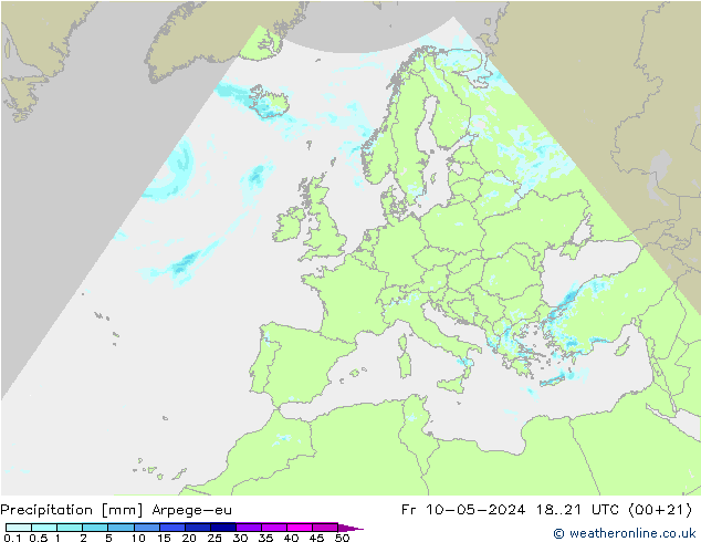 Precipitation Arpege-eu Fr 10.05.2024 21 UTC