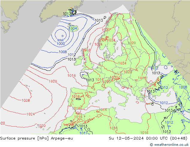pression de l'air Arpege-eu dim 12.05.2024 00 UTC
