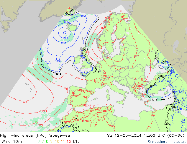 Windvelden Arpege-eu zo 12.05.2024 12 UTC
