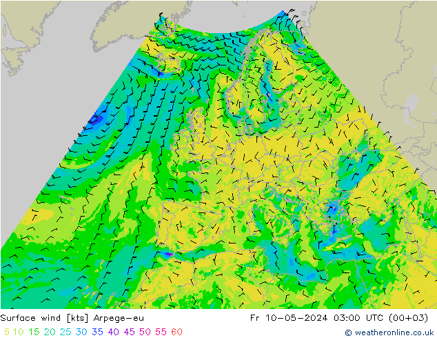 Bodenwind Arpege-eu Fr 10.05.2024 03 UTC