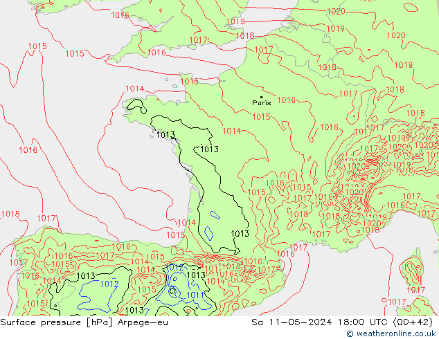 pressão do solo Arpege-eu Sáb 11.05.2024 18 UTC