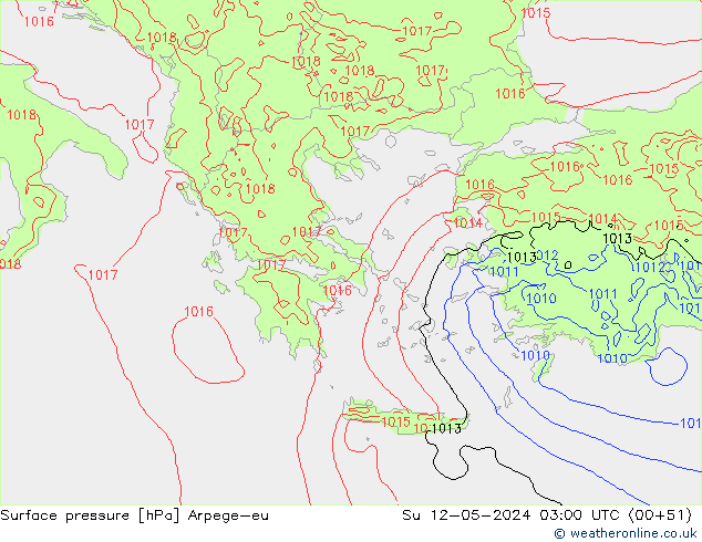 Yer basıncı Arpege-eu Paz 12.05.2024 03 UTC