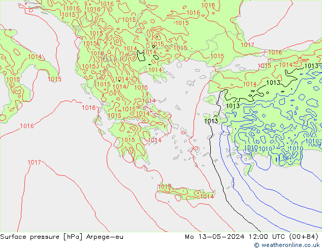 Bodendruck Arpege-eu Mo 13.05.2024 12 UTC