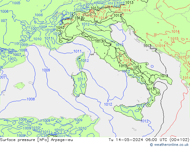 ciśnienie Arpege-eu wto. 14.05.2024 06 UTC