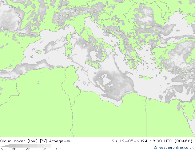 Bewolking (Laag) Arpege-eu zo 12.05.2024 18 UTC