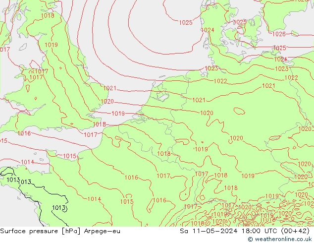 pression de l'air Arpege-eu sam 11.05.2024 18 UTC