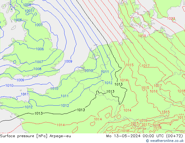 приземное давление Arpege-eu пн 13.05.2024 00 UTC