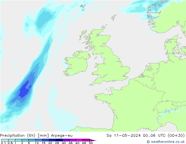 Nied. akkumuliert (6Std) Arpege-eu Sa 11.05.2024 06 UTC