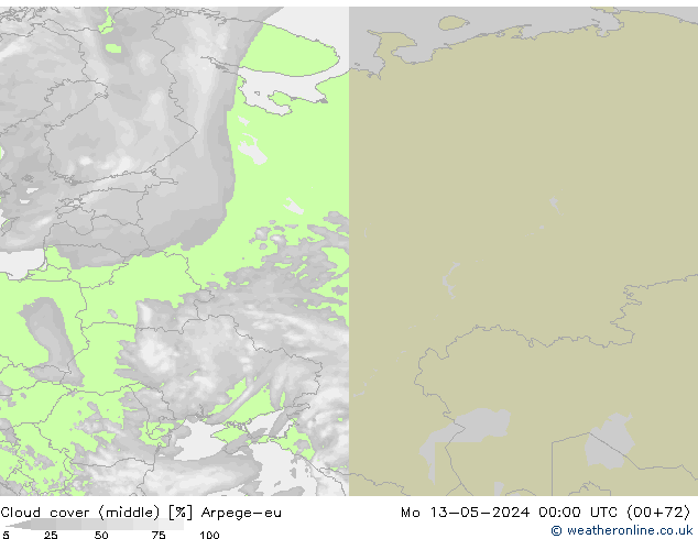Bewolking (Middelb.) Arpege-eu ma 13.05.2024 00 UTC