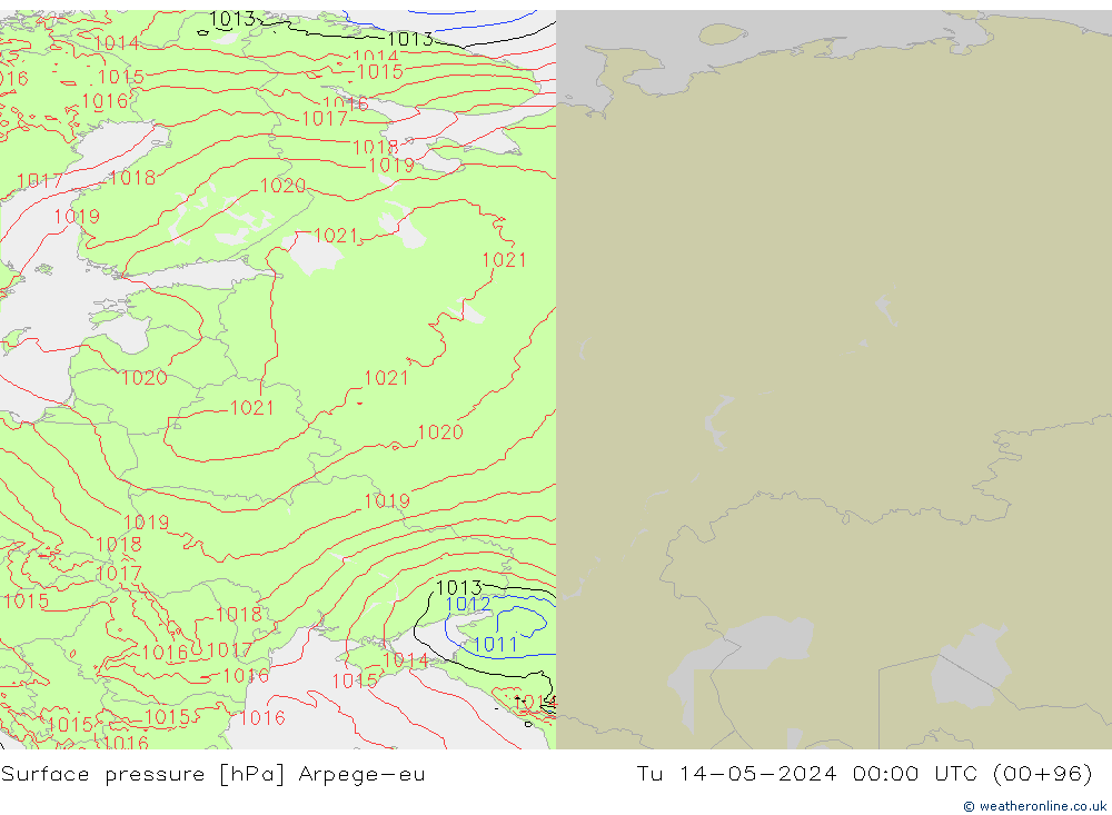 pression de l'air Arpege-eu mar 14.05.2024 00 UTC