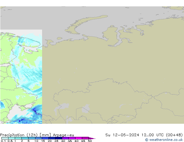 Precipitation (12h) Arpege-eu Su 12.05.2024 00 UTC