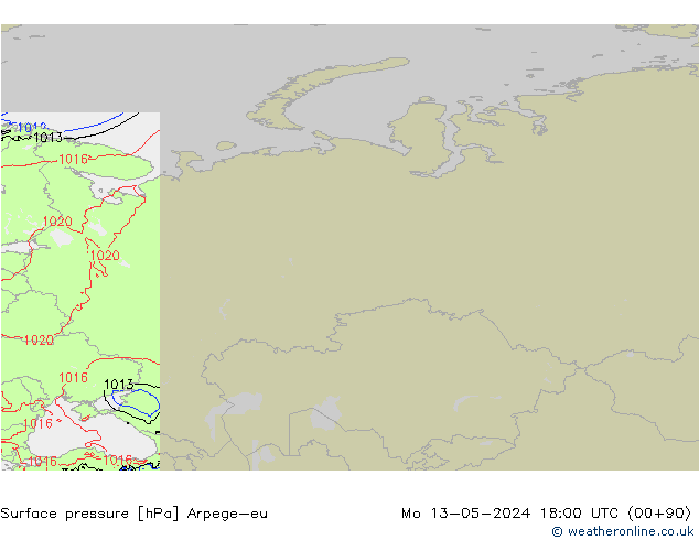 pressão do solo Arpege-eu Seg 13.05.2024 18 UTC
