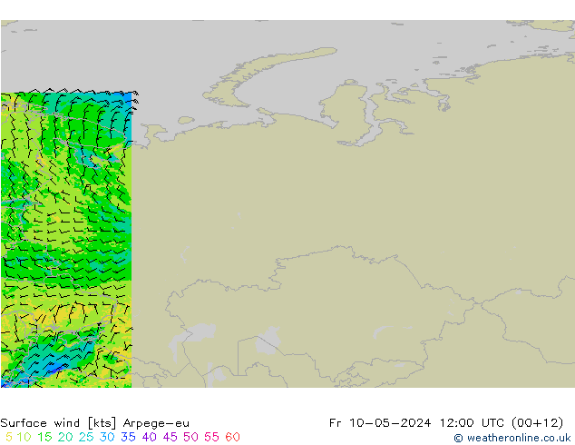 Rüzgar 10 m Arpege-eu Cu 10.05.2024 12 UTC