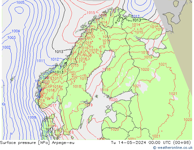 pression de l'air Arpege-eu mar 14.05.2024 00 UTC
