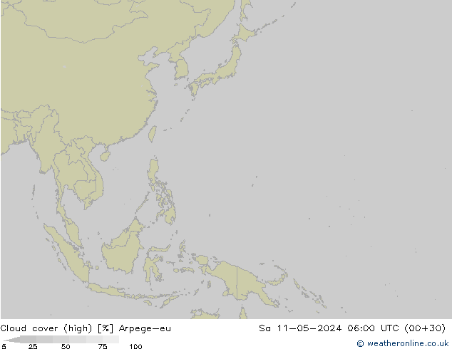 Nubes altas Arpege-eu sáb 11.05.2024 06 UTC