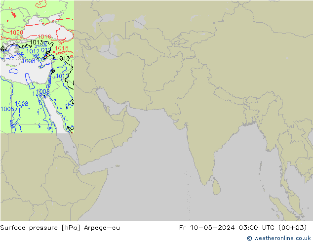 地面气压 Arpege-eu 星期五 10.05.2024 03 UTC