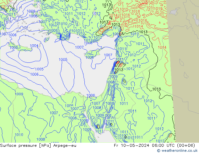 Surface pressure Arpege-eu Fr 10.05.2024 06 UTC