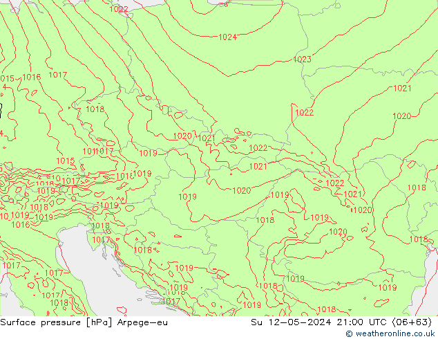 Yer basıncı Arpege-eu Paz 12.05.2024 21 UTC