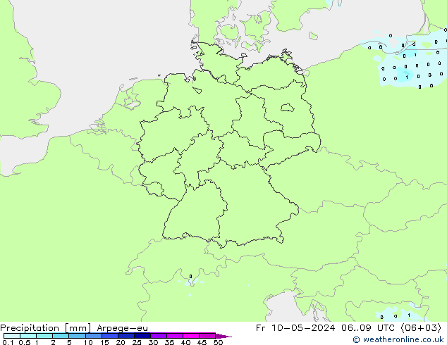 降水 Arpege-eu 星期五 10.05.2024 09 UTC