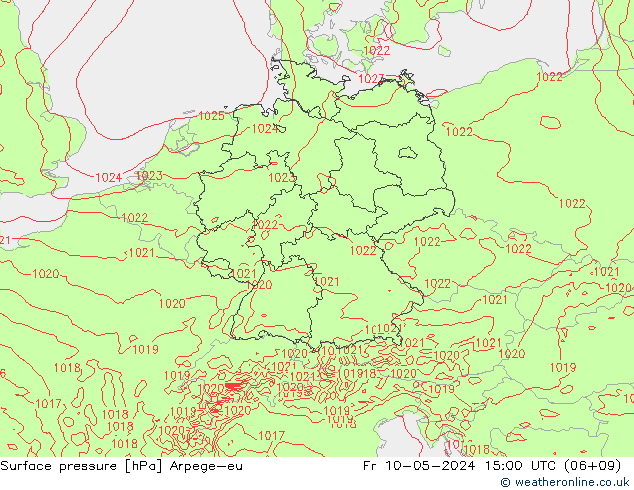 pression de l'air Arpege-eu ven 10.05.2024 15 UTC