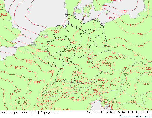 pression de l'air Arpege-eu sam 11.05.2024 06 UTC