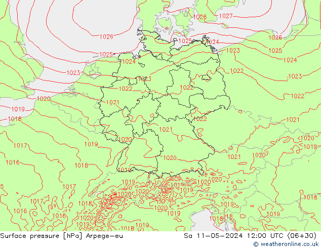 Luchtdruk (Grond) Arpege-eu za 11.05.2024 12 UTC