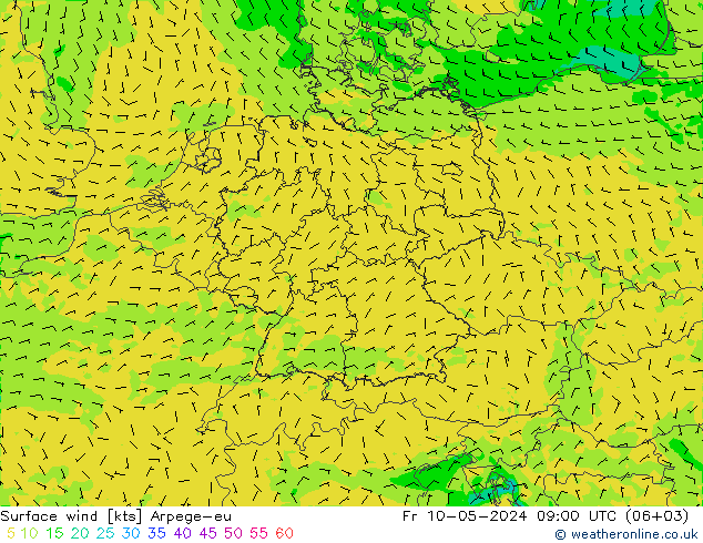 风 10 米 Arpege-eu 星期五 10.05.2024 09 UTC