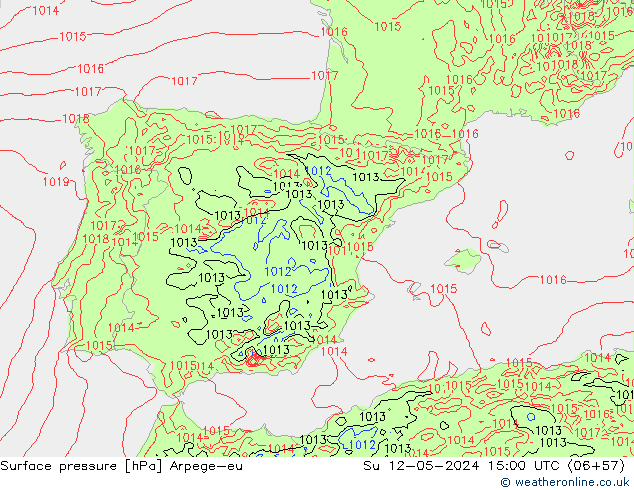 pressão do solo Arpege-eu Dom 12.05.2024 15 UTC