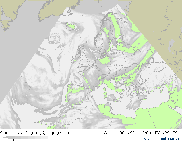 Nubes altas Arpege-eu sáb 11.05.2024 12 UTC