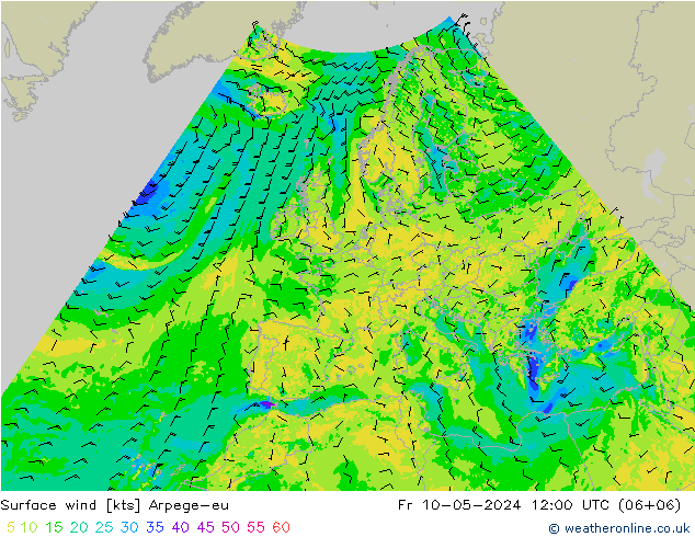 风 10 米 Arpege-eu 星期五 10.05.2024 12 UTC