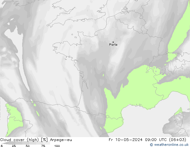 Bulutlar (yüksek) Arpege-eu Cu 10.05.2024 09 UTC