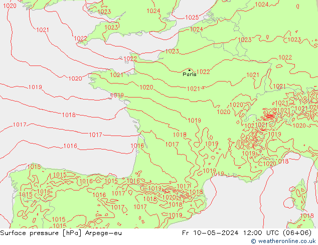 Bodendruck Arpege-eu Fr 10.05.2024 12 UTC