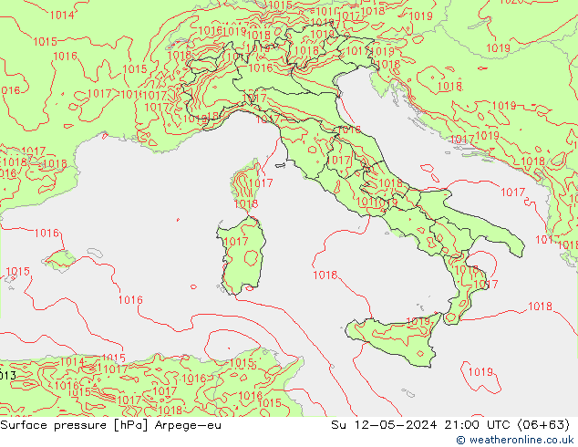 Yer basıncı Arpege-eu Paz 12.05.2024 21 UTC