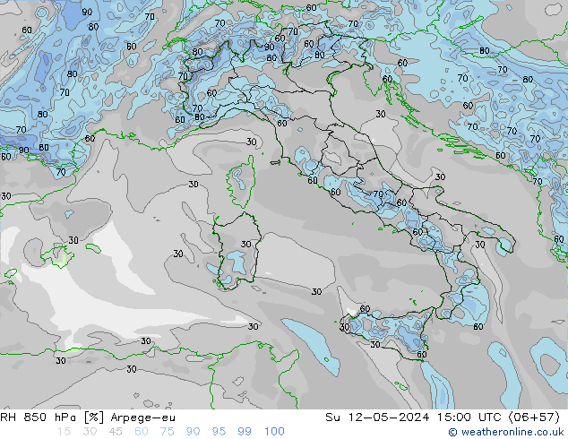 850 hPa Nispi Nem Arpege-eu Paz 12.05.2024 15 UTC
