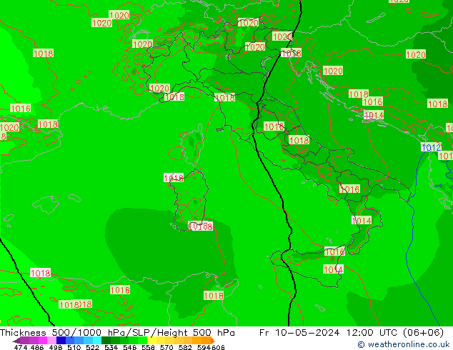 Thck 500-1000hPa Arpege-eu Fr 10.05.2024 12 UTC