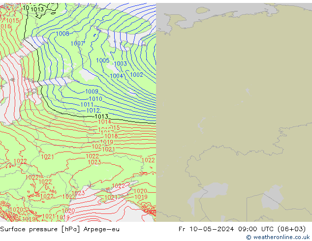 приземное давление Arpege-eu пт 10.05.2024 09 UTC