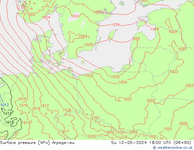 Surface pressure Arpege-eu Su 12.05.2024 18 UTC