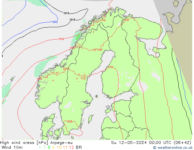 High wind areas Arpege-eu dom 12.05.2024 00 UTC