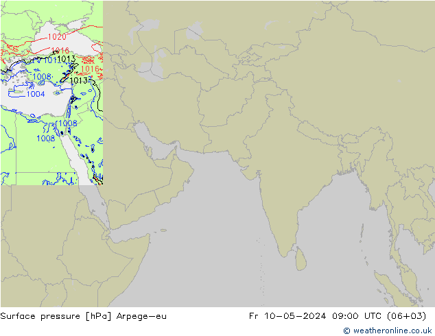地面气压 Arpege-eu 星期五 10.05.2024 09 UTC