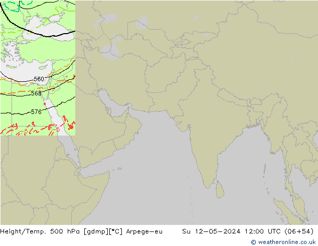 Height/Temp. 500 hPa Arpege-eu  12.05.2024 12 UTC