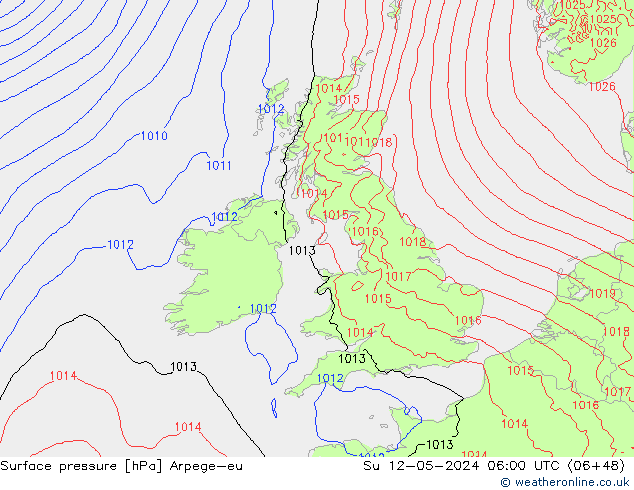 pressão do solo Arpege-eu Dom 12.05.2024 06 UTC