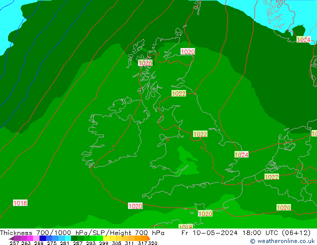 Thck 700-1000 hPa Arpege-eu Sex 10.05.2024 18 UTC