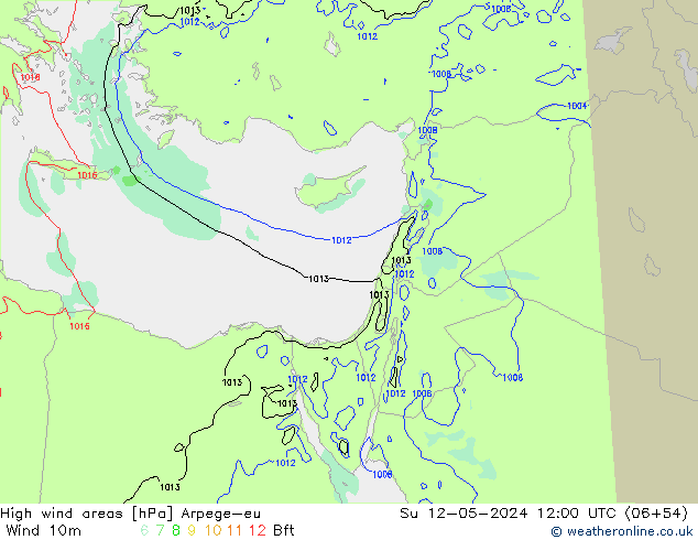High wind areas Arpege-eu Ne 12.05.2024 12 UTC