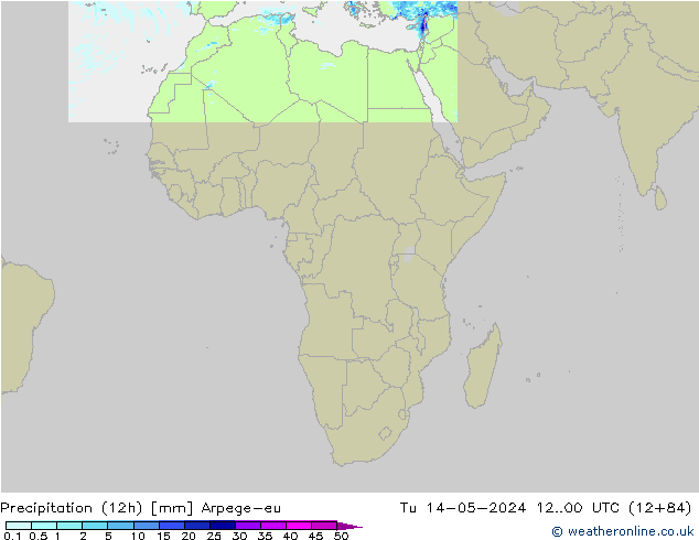 Precipitación (12h) Arpege-eu mar 14.05.2024 00 UTC