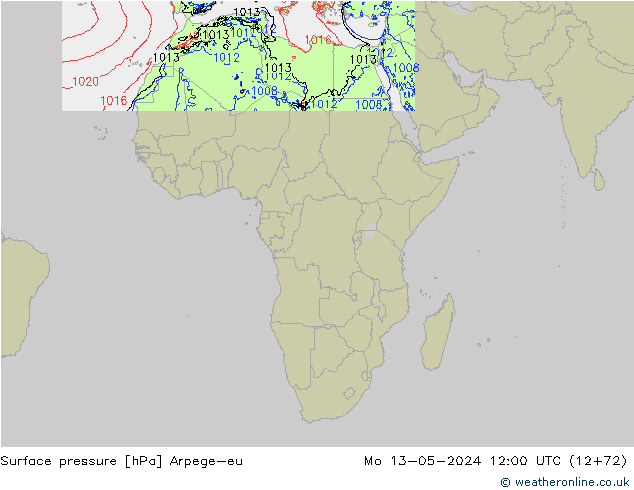 Luchtdruk (Grond) Arpege-eu ma 13.05.2024 12 UTC
