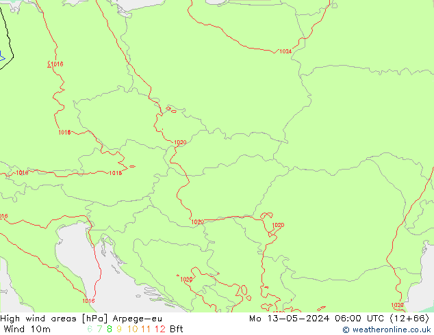 Izotacha Arpege-eu pon. 13.05.2024 06 UTC