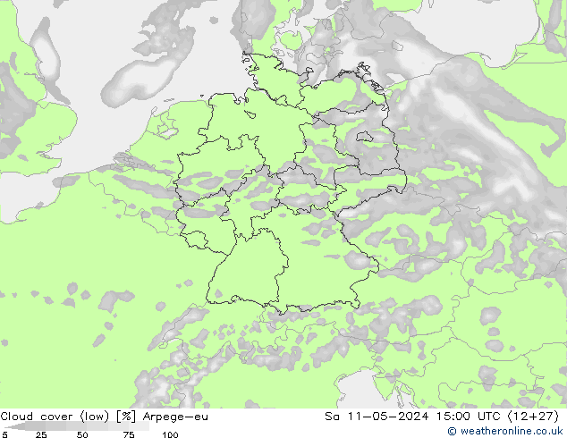 облака (низкий) Arpege-eu сб 11.05.2024 15 UTC