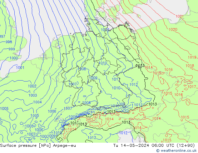 приземное давление Arpege-eu вт 14.05.2024 06 UTC
