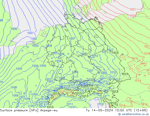 Bodendruck Arpege-eu Di 14.05.2024 12 UTC