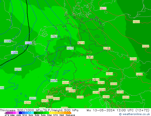 Thck 500-1000hPa Arpege-eu Mo 13.05.2024 12 UTC